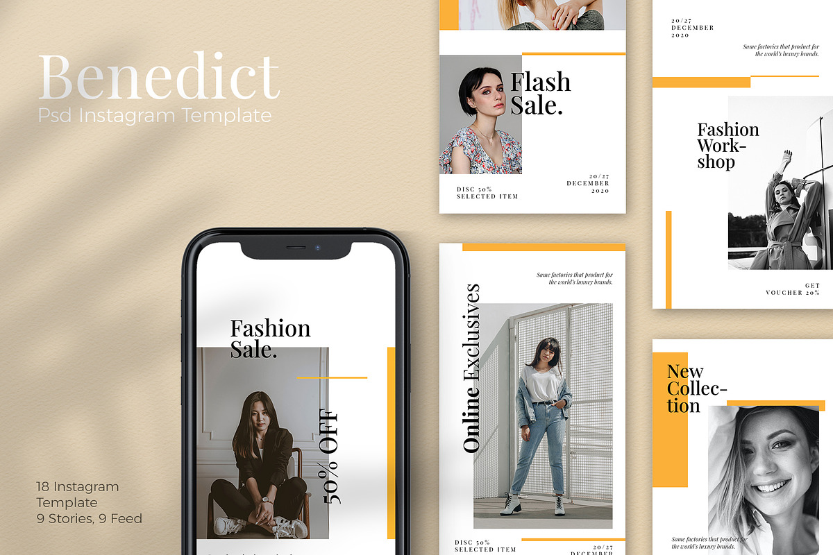 Bennedict - Instagram Stories & Post, a Social Media Template by Creatchees.std (Photo 1 of 6)