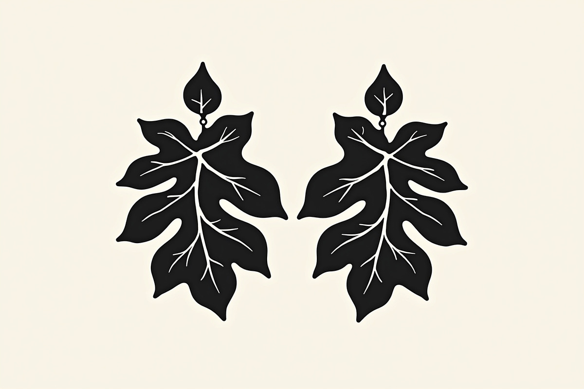 Leaf Earring Silhouette Bundle, an Object Graphic by abu67222 (Photo 4 of 16)