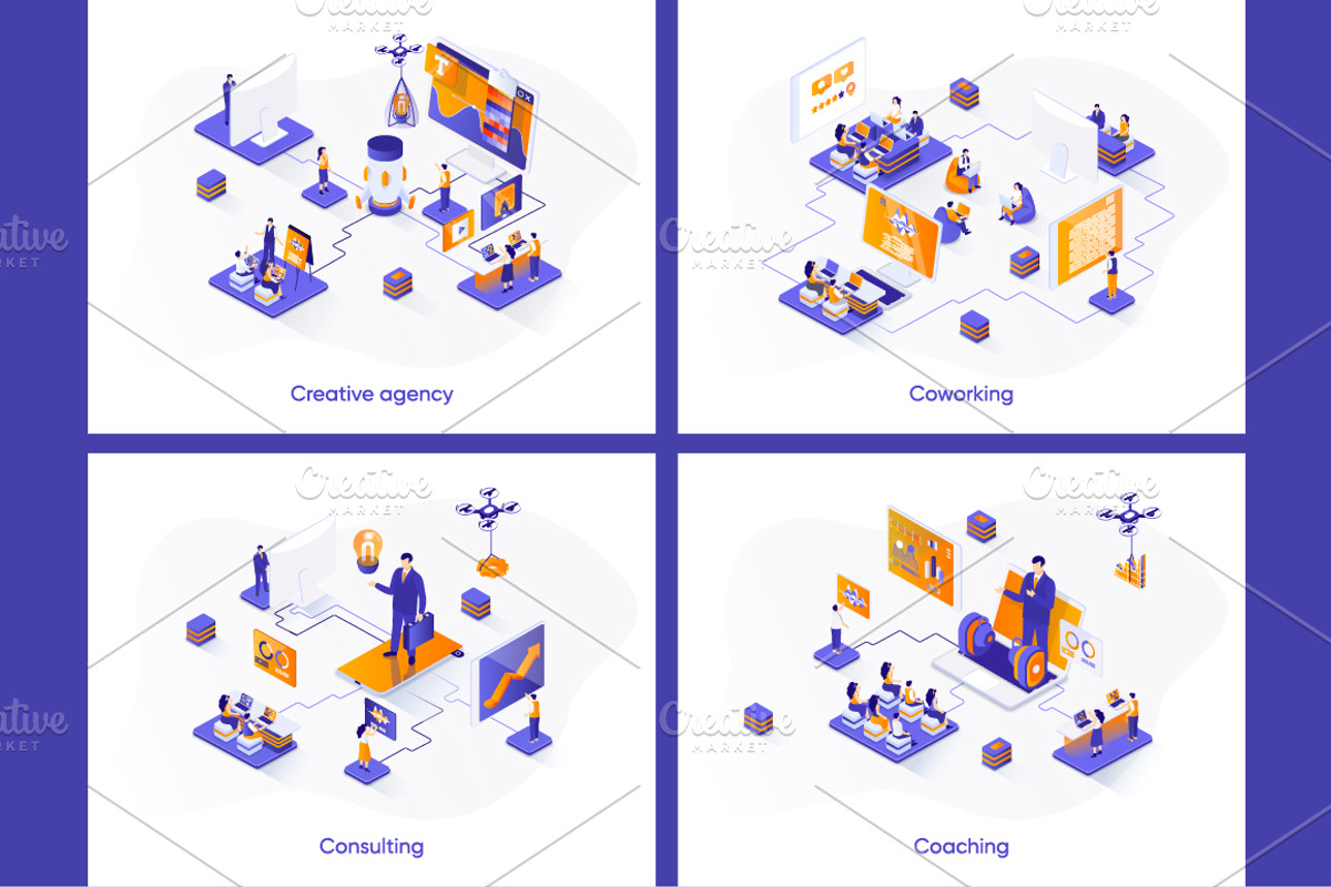 Isometric Concept Illustration Kit, a Templates & Theme by alexdndz (Photo 7 of 26)
