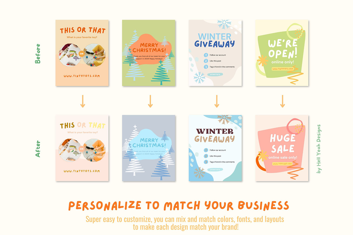 Tiny Tots Branding Starter Kit, a Branding & Logo Template by Hell Yeah Designs (Photo 9 of 19)