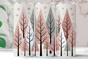 Whimsical Pink Christmas Trees, a Background Photo by LamanAzalea
