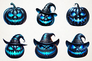 Creepy Black Halloween Pumpkin PNG, an Illustration by RobertsArt (Thumbnail 6 of 7)
