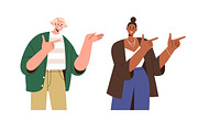 People pointing, presenting set, a Person Illustration by Good Studio (Thumbnail 2 of 5)