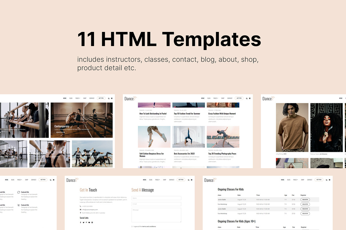 Dance - Dance Studio Web Template, a HTML Template by TemplatesJungle (Photo 3 of 7)