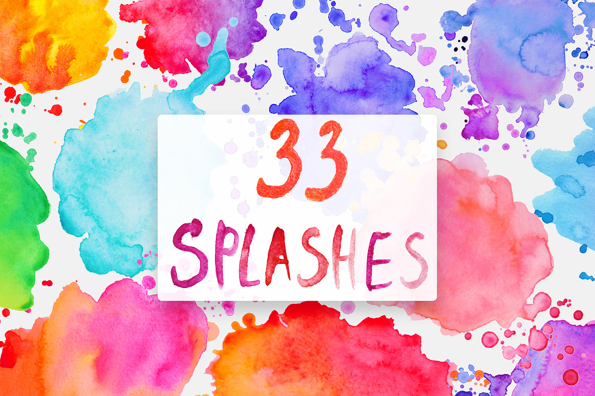 88 Watercolor elements PNG, a Templates & Theme by Ksusha shop (Photo 3 of 7)