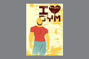 I Love Gym. Grunge vector set., a Person Illustration by PoPaShop (Thumbnail 9 of 9)