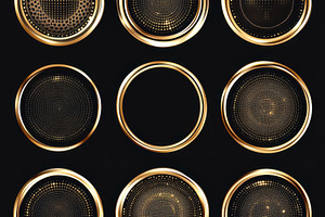 Gold Circular Designs Elegant Black, an Abstract Photo by Pixeness Studio