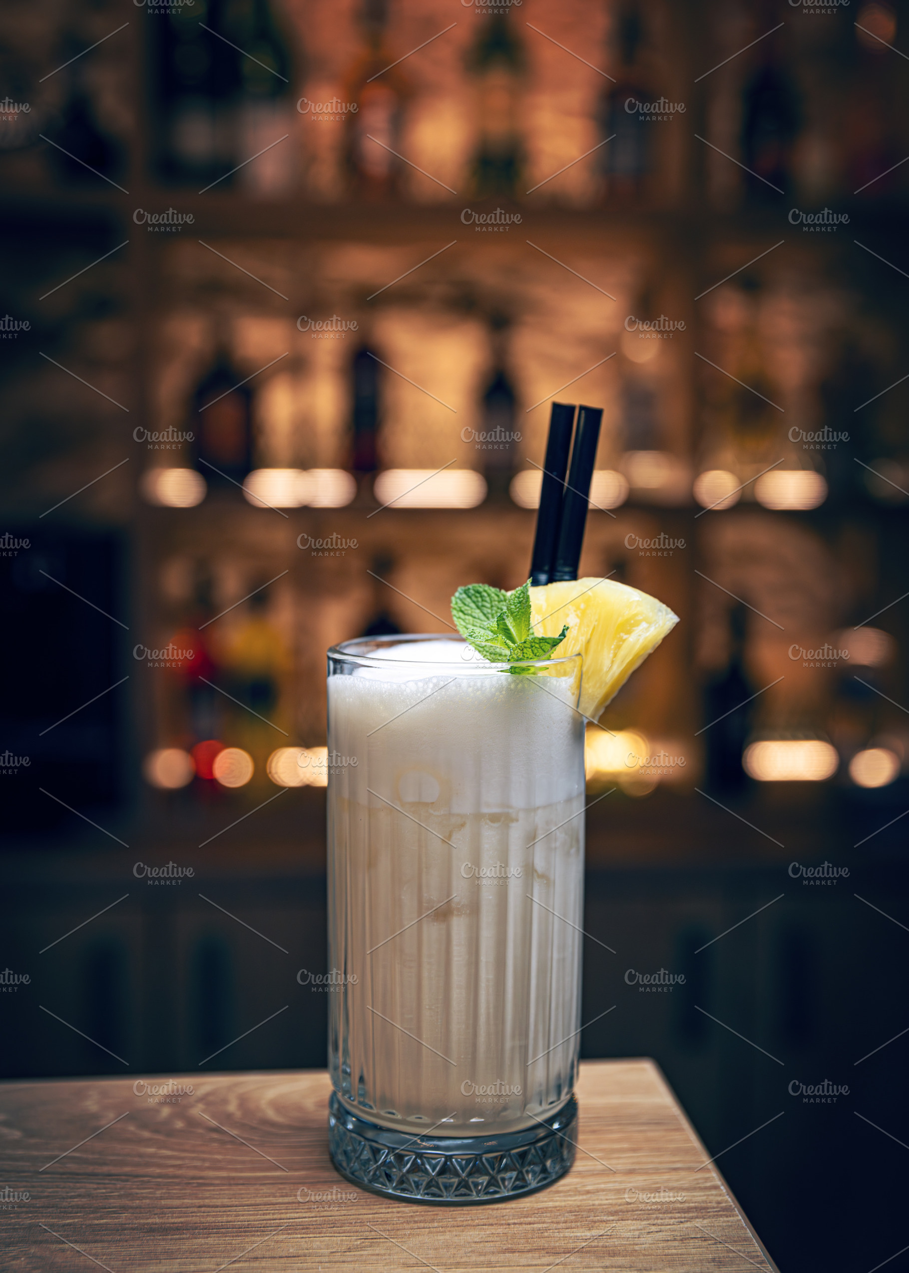 Refreshing pina colada cocktail, a Photo by Grafvision photography