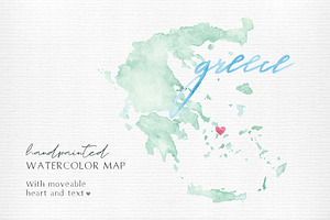 Watercolor Map of Greece