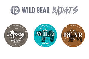 12 Wild Bear Badges