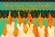 Set of hand drawn candles, an Illustration by Courtney Leigh creates (Thumbnail 1 of 3)