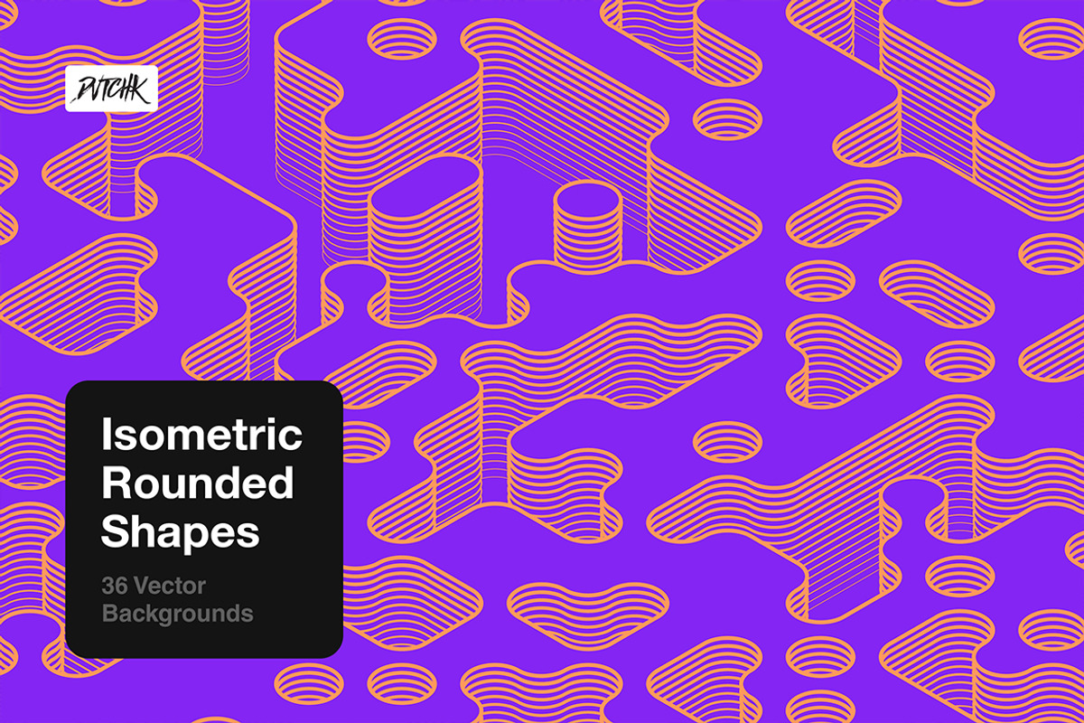 Isometric Rounded Shapes, a Background Graphic by dvtchk (Photo 9 of 15)
