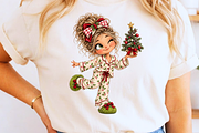 Christmas Pajama Girl Clipart Bundle, a Person Illustration by Ink Gallery (Thumbnail 11 of 13)