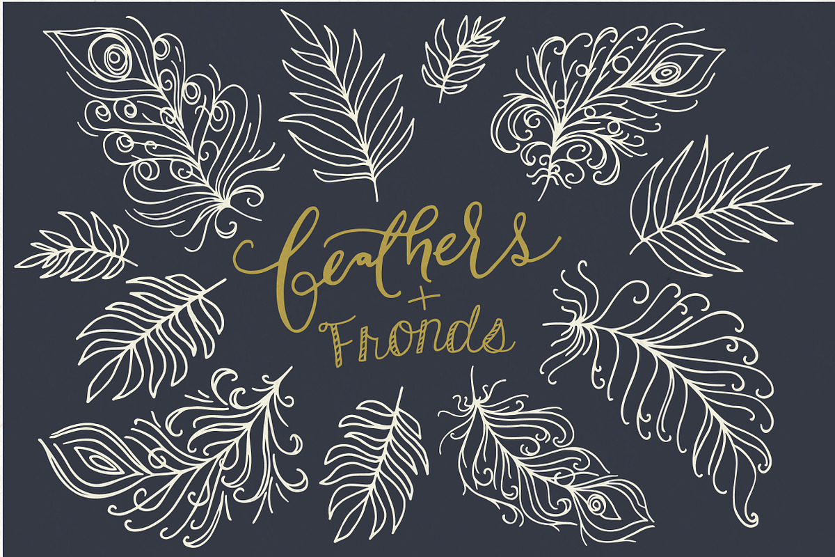Feathers Clipart + Bonus Templates, an Object Graphic by The Pen and Brush (Photo 6 of 6)