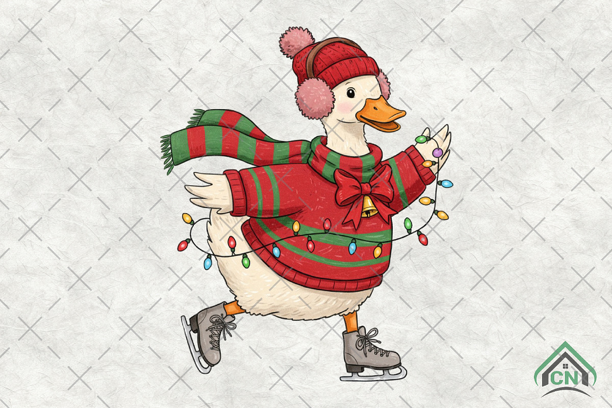 Cute Christmas Goose Png, an Illustration by Craft Nest (Photo 1 of 6)
