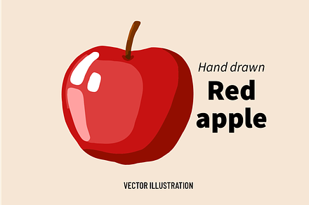 Hand drawn Red Apple