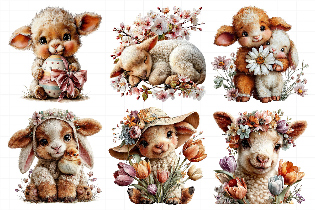 Cute Spring Lamb Clipart, an Illustration by Daily.Designs (Photo 6 of 7)