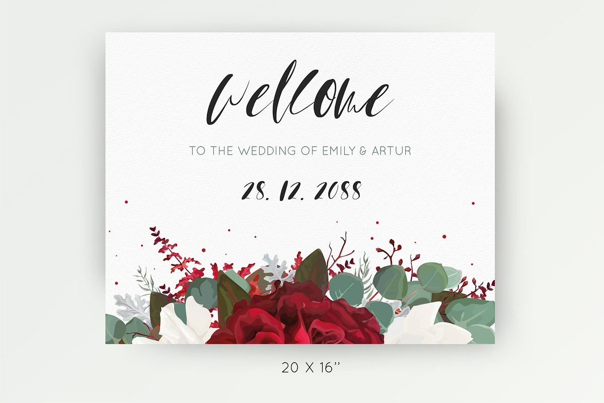 Wedding collection - Red & white, an Invitation Template by Alewiena (Photo 6 of 9)
