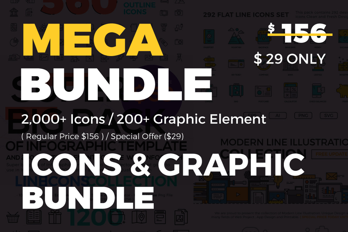 Icons & Graphic Bundle - 90% OFF, an Outline Icon by Illustrato (Photo 1 of 7)