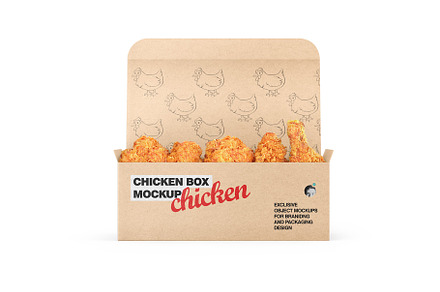 Kraft Chicken Box Mockup, a Packaging Mockup by VadimPetrov