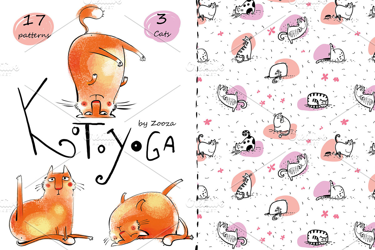 KotoYoga - patterns and prints, an Animal Illustration by Zooza Art (Photo 1 of 6)