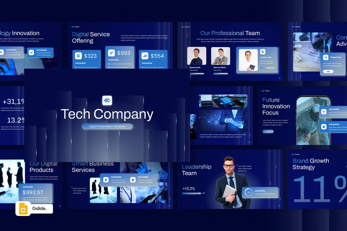 Tech Company Google Slides, a Presentation Template by Loin Studio (Photo 1 of 4)