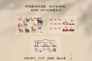 Cartoon Christmas animals and Santa, an Animal Illustration by essskina (Thumbnail 10 of 11)