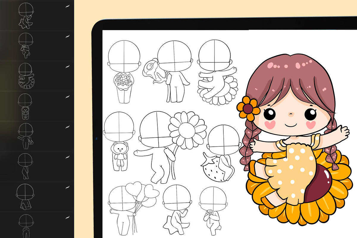 500+ Chibi stamp brushes, Chibi body, a Brush Add-On by DrawingStoryShop (Photo 4 of 10)