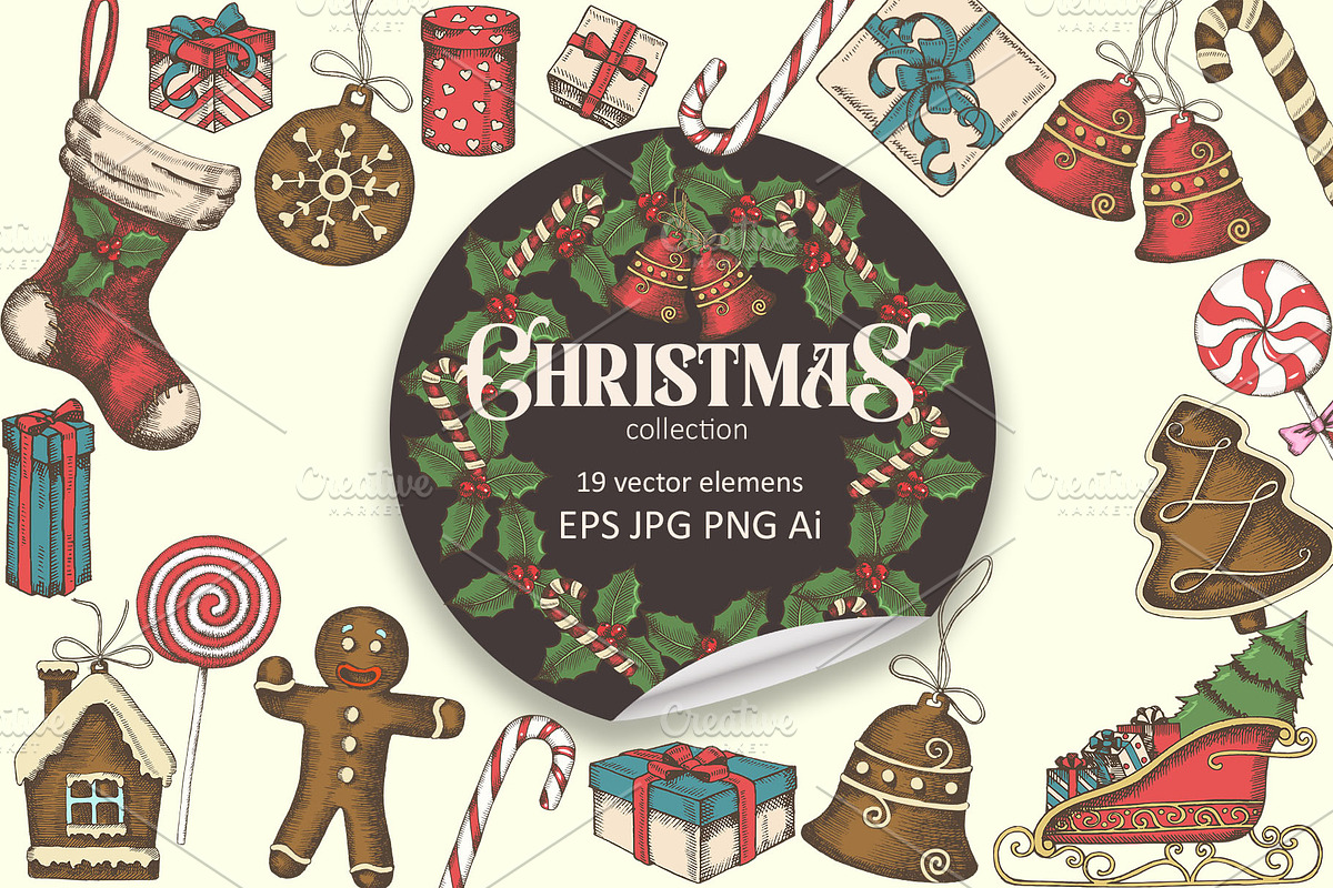 Vector Christmas collection, an Illustration by Tabiti (Photo 1 of 10)