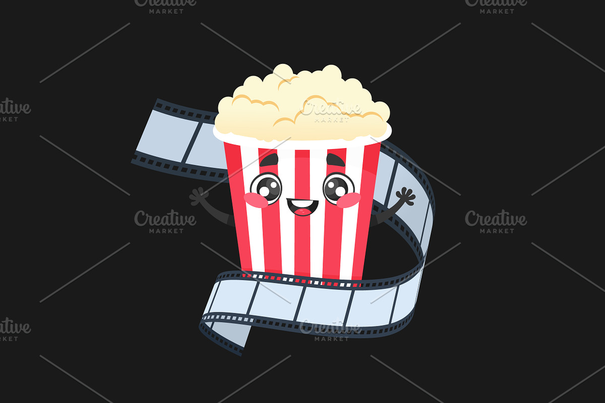 Popcorn Wrapped in a Filmstrip, a Food Illustration by PsychocheArt (Photo 3 of 3)