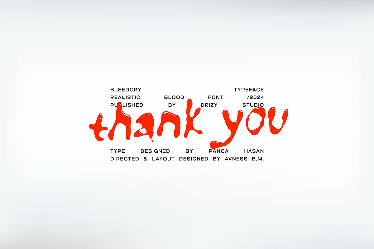 Bleedcry Typeface - Realistic Blood, a Handwritten Font by Drizy (Photo 9 of 9)