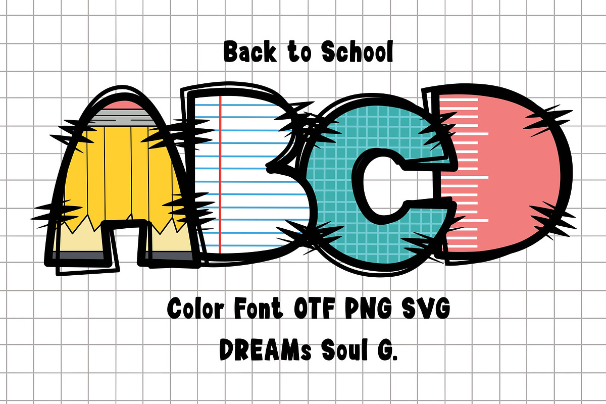 Back to School Breath OTF PNG SVG, a Symbol Font by DREAMs Soul G. (Photo 1 of 5)