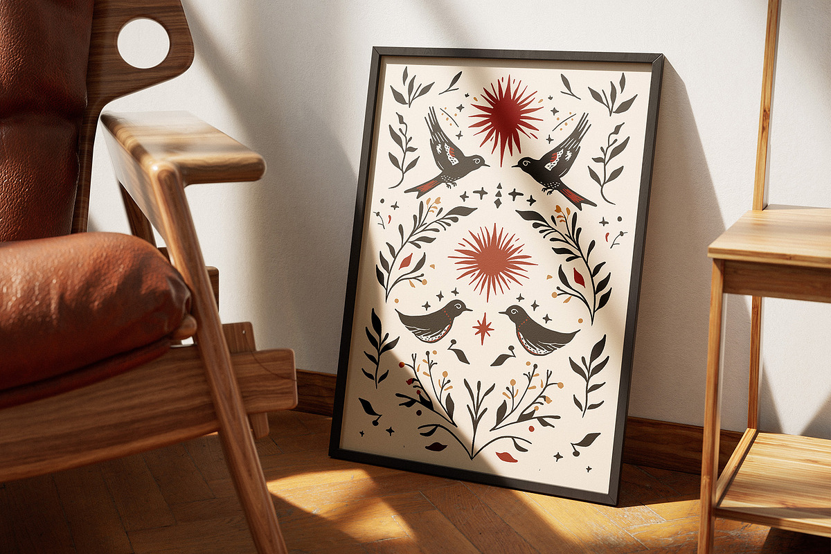 Folk Birds Bundle, a Decorative Illustration by Mariia Kovalchuk (Photo 4 of 9)