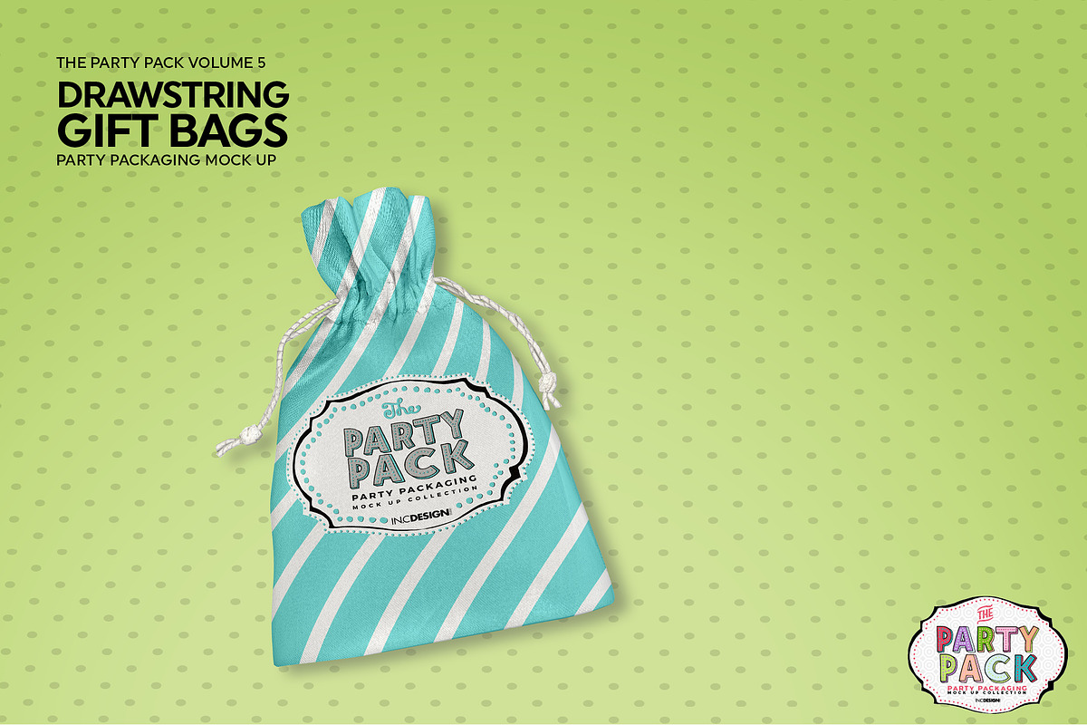 Drawstring GiftBags Packaging Mockup, a Packaging Mockup by INCDesign (Photo 5 of 8)