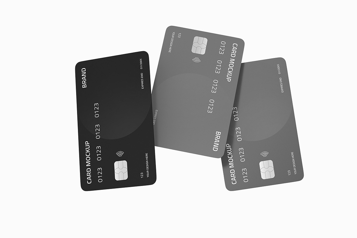 Floating Credit Card Mockup Set, a Product Mockup by graphypix (Photo 3 of 4)