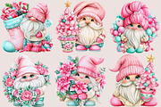 Pink Christmas Gnome Clipart Bundle, a Seasonal Illustration by SVGArt (Thumbnail 2 of 5)