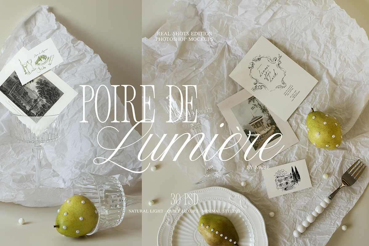Poire de Lumière Stationery Mockups, a Product Mockup by Muse Mockups (Photo 1 of 16)