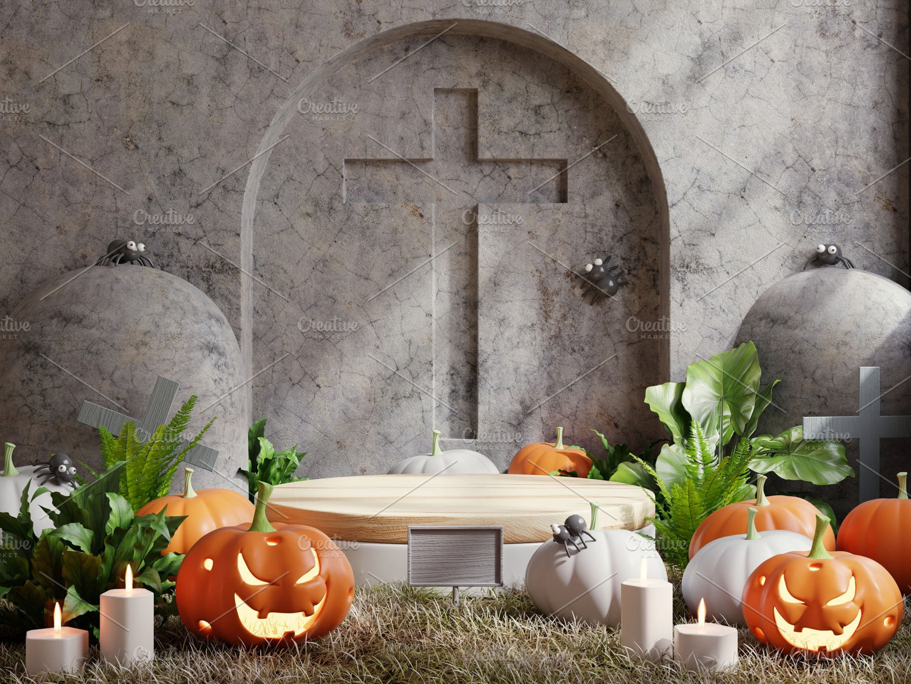 Wood pedestal in graveyard, a Holiday Photo by vanitjan