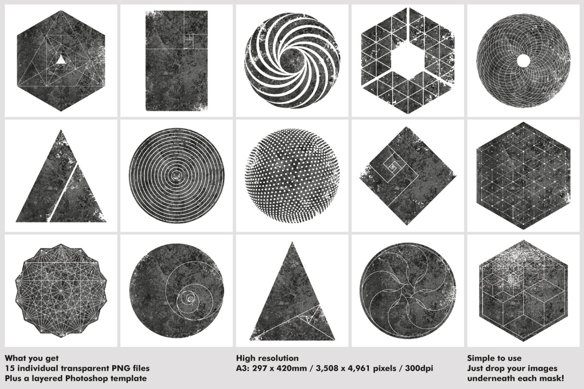 Textured Geometric Masks preview 2