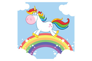 Smiling Magic Unicorn Character