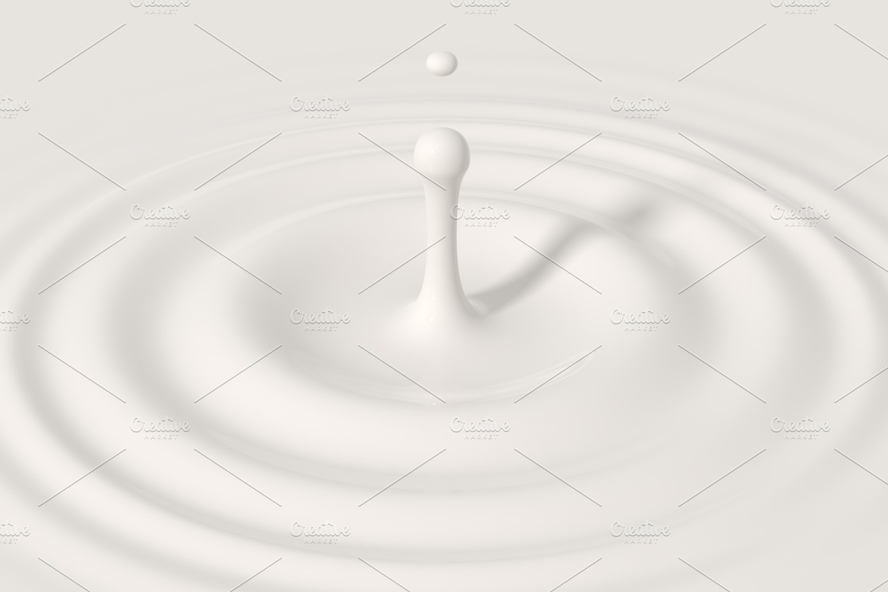 Drop falling into cream or milk, a Food & Drink Photo by Pakete Art