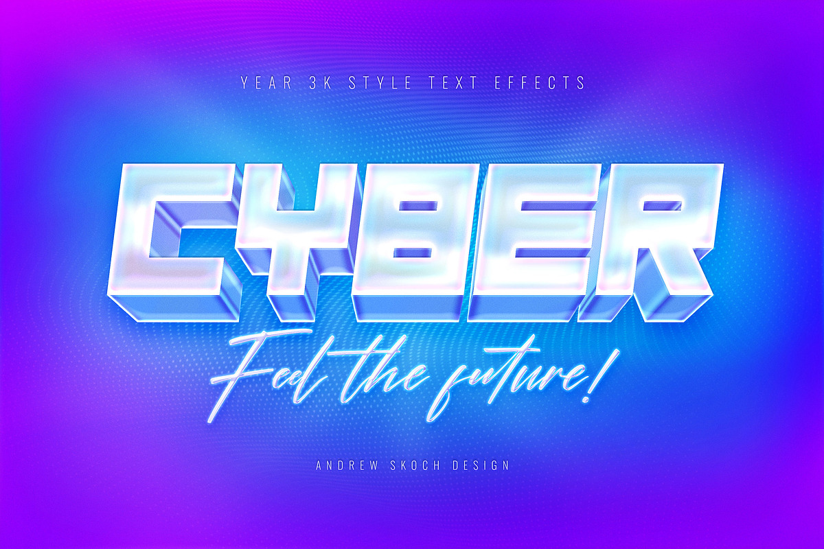 Y3K Text Effects, a Design Template by Andrew Skoch Design