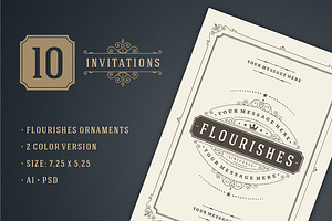 10 Vintage invitations volume 1, an Invitation Template by Vasya Kobelev