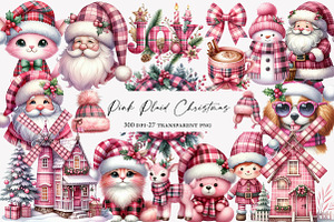 Pink Plaid Christmas Sublimation, an Illustration by Designworld