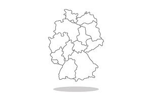 Germany map with regions, an Illustration by Mark1987