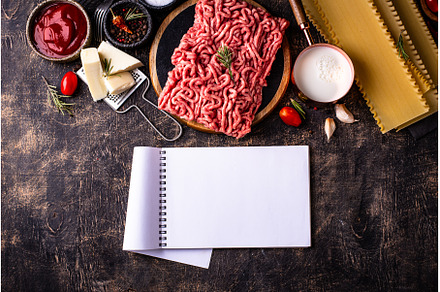 Ingredients for cooking lasagna