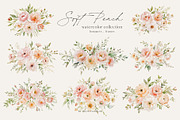 Soft Peach Watercolor Floral Clipart, a Decorative Illustration by Primrose Blume (Thumbnail 2 of 6)