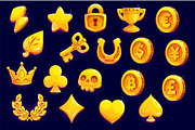 Golden icons game asset, an Illustration by Vector Tradition (Thumbnail 1 of 3)