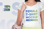 Female V-Neck T-Shirt Mockup, a Shirt Mockup by Hi, Mock-Up! (Thumbnail 3 of 10)