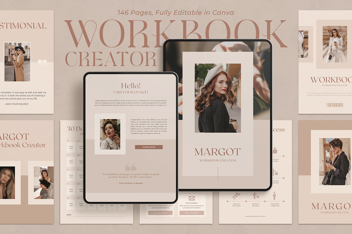 WorkBook Creator for Coaches, CANVA, a Marketing Template by Eesome Design Studio (Photo 1 of 15)